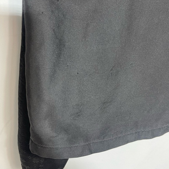 Raquel Allegra Henley Blouse Black 0 Oversized Slouchy Boxy Oriental Print Top - Picture 15 of 15